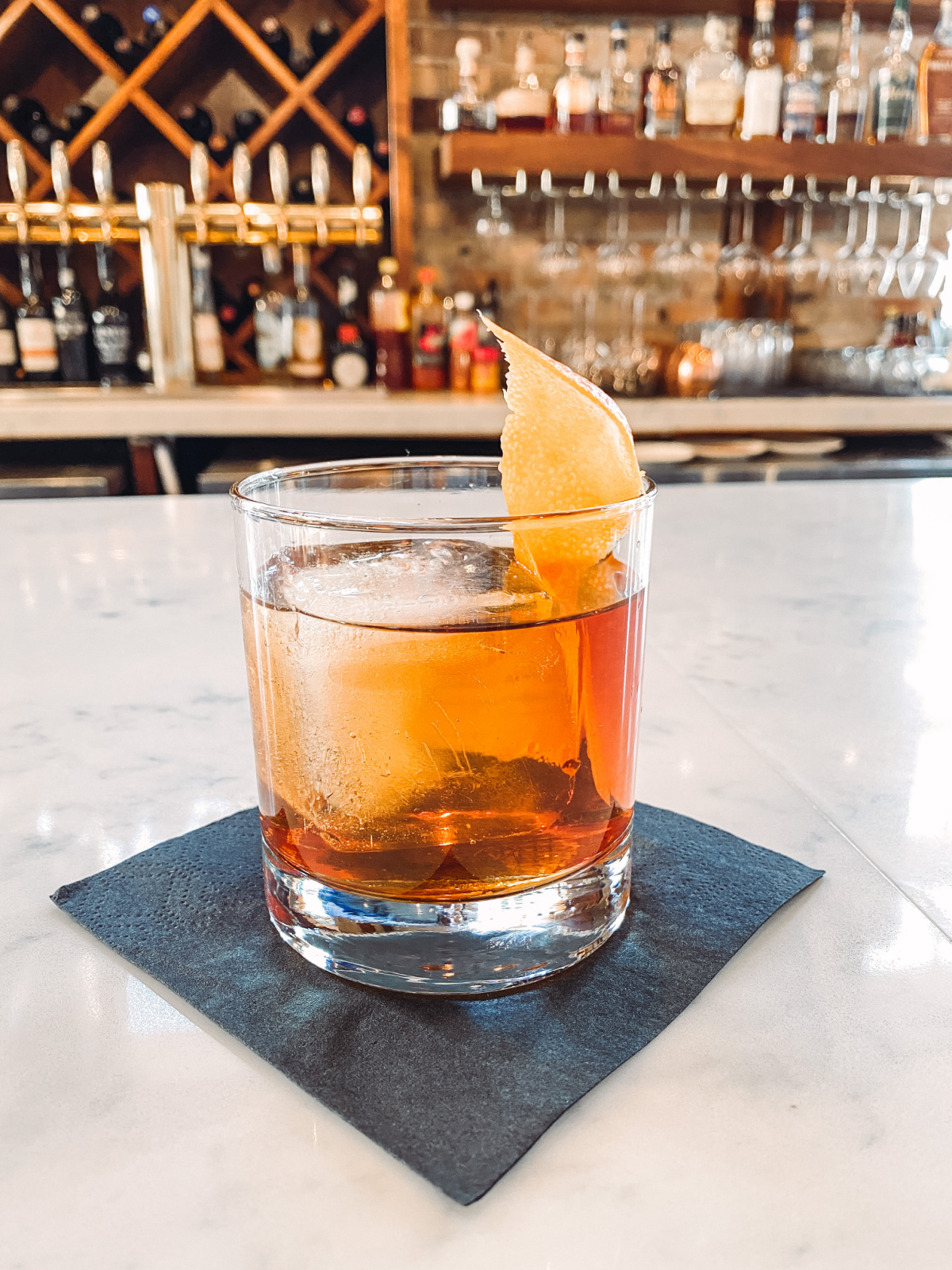 old fashioned cocktail at willow room
