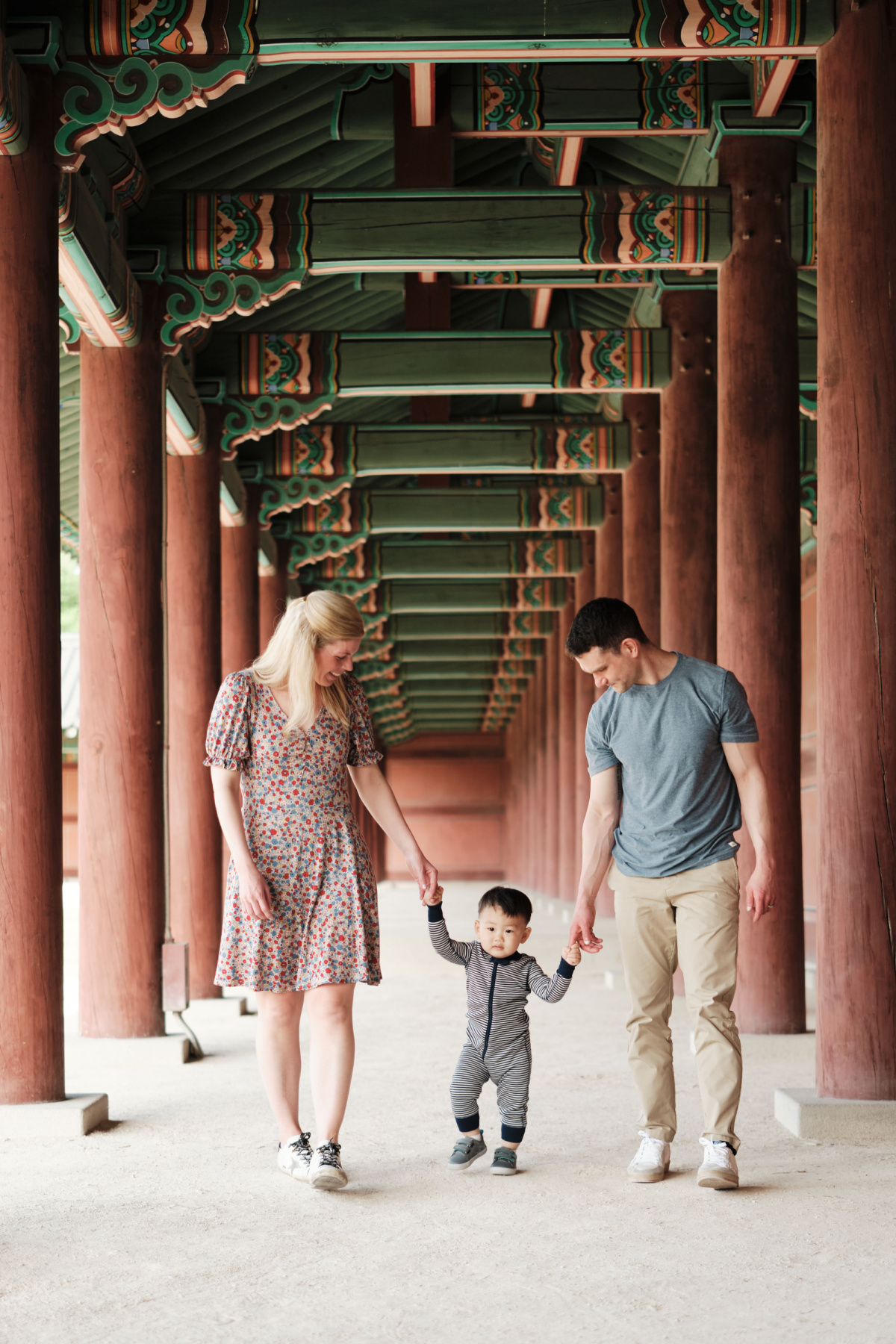 family photo at Changdeokgung Palace
