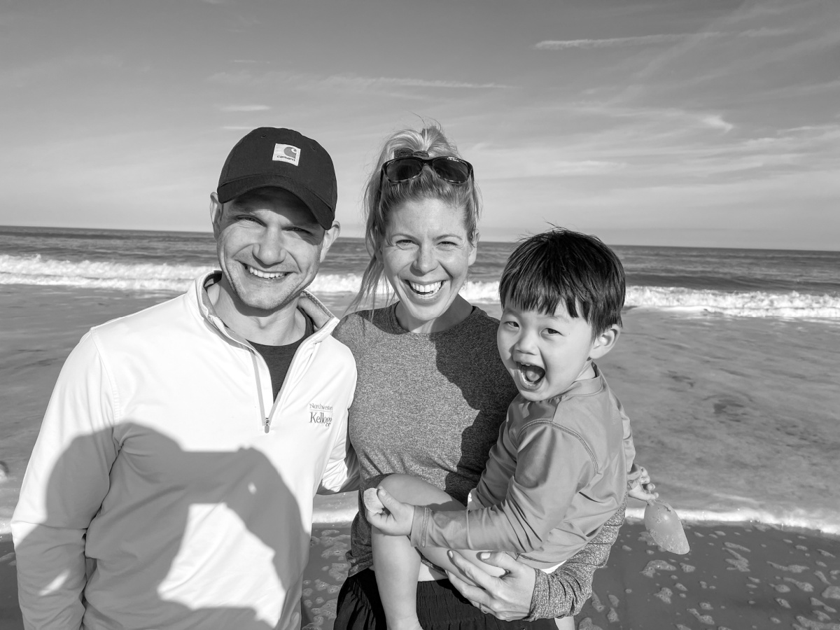 family photo on beach